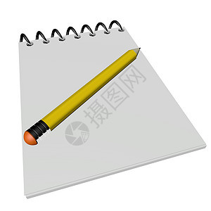 笔记本和铅笔文案记事本白色木头床单办公室桌子学校文档商业背景图片