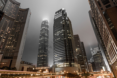 香港摩天大楼建筑黑色市中心地标商业办公室海洋天空旅行房子图片