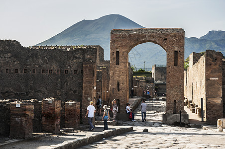 庞贝石头历史城市柱子考古学废墟建筑帝国灾难火山图片