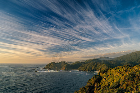 国家议会会议悬崖海岸海洋岩石山脉支撑丘陵波浪全景风景背景图片