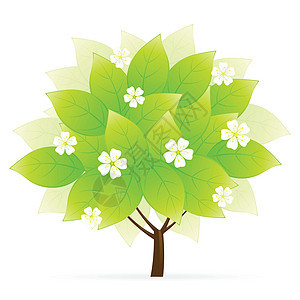 绿树图标叶子绿色回收生长生态插图背景图片