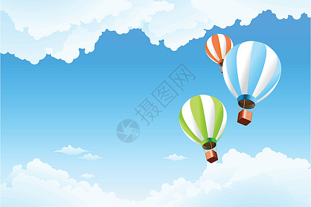 天空中的气球活力蓝色季节环境风景场景图片