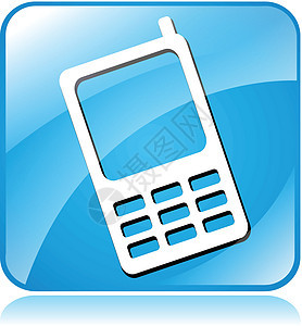 手机图标网站蓝色正方形通信标签网络细胞系统徽章电话背景图片