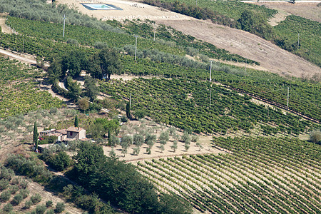 圣吉米尼纳诺周围的山丘 托斯卡纳房子传统栽培庄稼建筑种植风景农村建筑学葡萄园图片