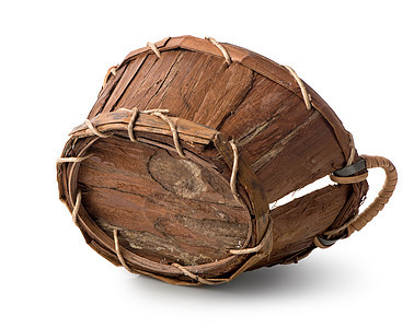 旧篮子手工业乡村棕色手工木头容量购物野餐工艺编织图片