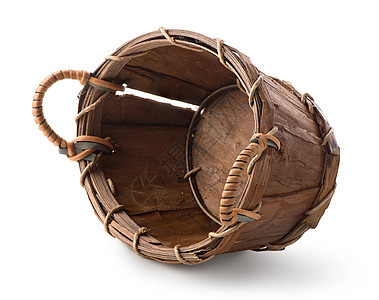 木篮篮子购物容量手工柳条白色乡村工艺编织手工业野餐图片