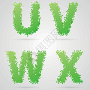 矢量叶字母绿色生态白色坡度数字叶子阴影背景图片