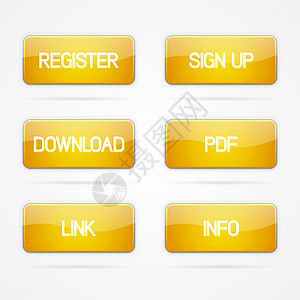 矢量按钮集框架网络反射网站按钮阴影灰色报名白色圆形图片