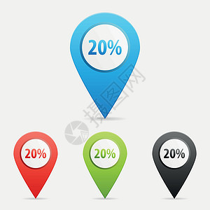 矢量 20% 指针背景图片