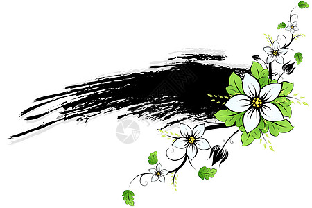 绿花板框架 AD绿色广告黑色插图白色植物创造力叶子植物群背景图片