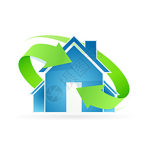 豪楼图标矢量回收生态插图建筑绿色别墅标识环境图片