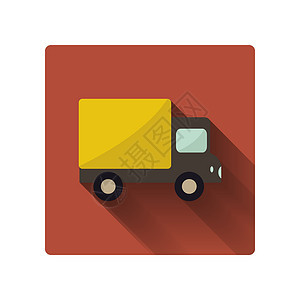 平板卡车图标插图汽车货运速度车辆艺术蓝色黄色驾驶送货图片