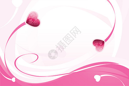 情人节背景叶子卡片花朵人节滚动插图广告粉色背景图片