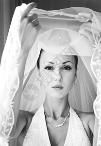 美丽的新娘女孩已婚项链面纱钻石婚礼女士生活背景图片