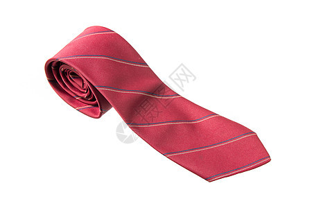 红色带条的领颈领带白色男性套装纺织品丝绸织物衣领衣柜办公室衬衫背景图片