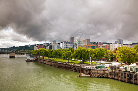 下城郊区波特兰市风景景观建筑物摩天大楼天空城市旅行旅游建筑学市中心天际图片