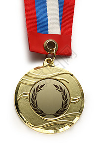金属奖牌勋章蓝色荣誉徽章丝带竞赛报酬竞争红色圆形图片