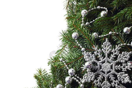 圣诞树装饰松树针叶树星星枝条玩具新年风格边界绿色框架图片
