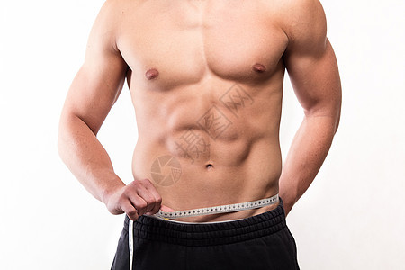 腰部测量肌肉健壮男子男性美容膀子训练性别运动员胸肌身体主义男人图片