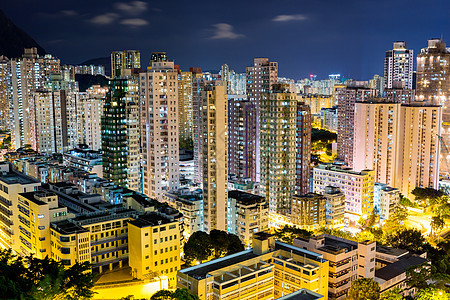 晚上在香港袖珍生活摩天大楼民众景观建筑窗户天际密度建筑学图片