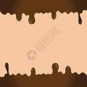 熔巧克力边界甜点液体棕色框架横幅流动食物墙纸可可背景图片