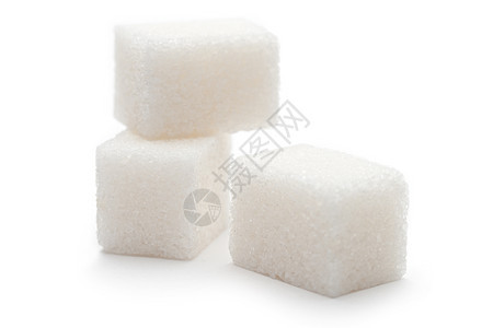 白色背景的糖方块团体工作室营养正方形水晶饮食颗粒状宏观粒状阴影图片