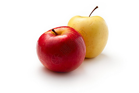 白色的红苹果和黄苹果图片