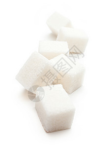 白色背景的糖方块团体营养饮食颗粒状阴影宏观水晶食物粒状工作室图片