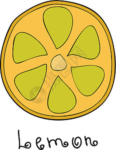 嘟嘟柚子片黄色手绘水果圆形涂鸦食物卡通片果汁草图标识图片
