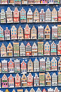 阿姆斯特丹典型礼品建筑艺术品运输街道旅行山墙城市艺术旅游反射图片
