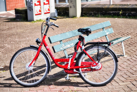 荷兰阿姆斯特丹的复古式自行车图片