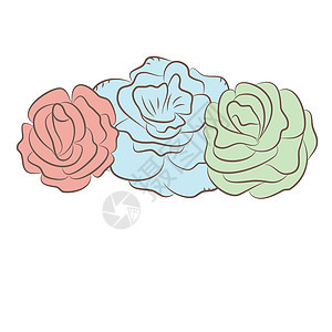 使用抽象玫瑰花的问候卡片 矢量插图图片