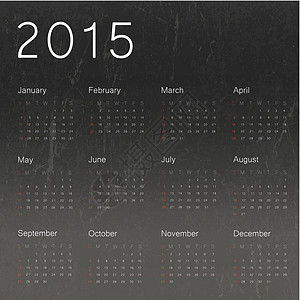 2015年日历的黑黑黑板背景 Vector图片