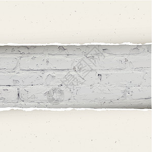 砖墙壁背景上的撕碎纸 矢量手稿石头材料商业插图框架纸板荒野邮政棕色图片