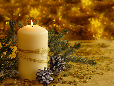 圣诞节蜡烛装饰品庆典锥体卡片辉光雪花燃烧烧伤背景装饰图片