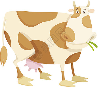 牛畜养殖动物漫画插图家畜挤奶工农村快乐女性农场喇叭乳房卡通片国家图片
