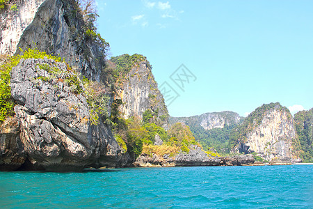 泰国岛泰国石灰石娱乐海滩蓝色异国情调岩石天空海洋支撑图片
