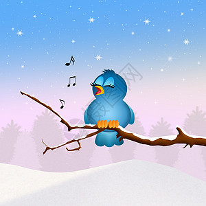 鸟歌唱卡通片歌手插图庆典交响乐音乐会明信片音符唱歌活动背景图片
