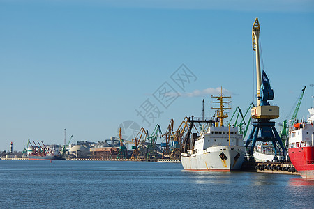 工业码头商业货运货物运输机械渠道后勤起重机血管港口图片
