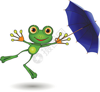 带保护伞的青蛙图片