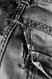 旧牛仔裤细节裤子织物黑色白色灰色衣服图片