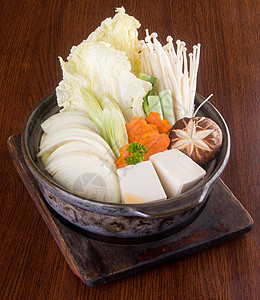日式美食 背景的热锅盘子饮食螃蟹豆腐面条蒸汽大豆食物烹饪海鲜图片