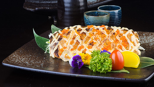 日美菜 本底炸鱼沙拉油炸食物芝麻炙烤蔬菜美食餐厅饮食海鲜图片