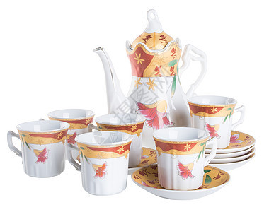 茶叶组 背景茶组红色制品厨房白色杯子水壶飞碟食物早餐餐具图片