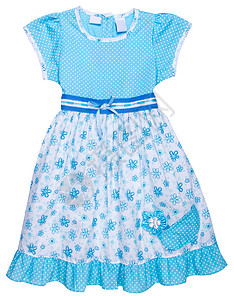儿童穿着孤立的女装孩子白色孩子们女孩们蓝色连衣裙衣服裙子女孩纺织品图片