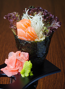 日美菜 背景的手卷寿司海苔异国海鲜文化食物盘子美食情调白色图片