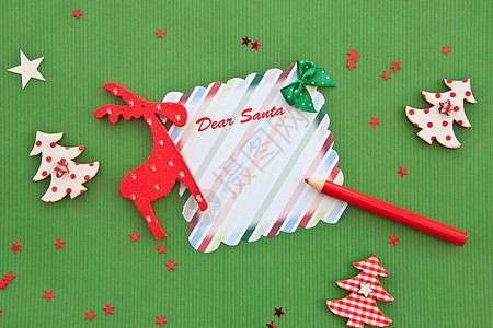 圣诞节的绿化背景乡村心愿红色积分麋鹿绿色条纹笔记格子代金券背景图片