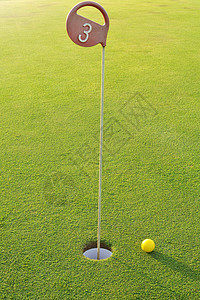 黄色球高尔夫洞图片