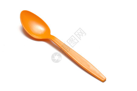 橙色塑料勺食物厨房塑料工作室餐具刀具勺子桌子白色餐厅图片