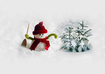 雪中雪人乐趣天空季节性男人季节玩具白色童年图片